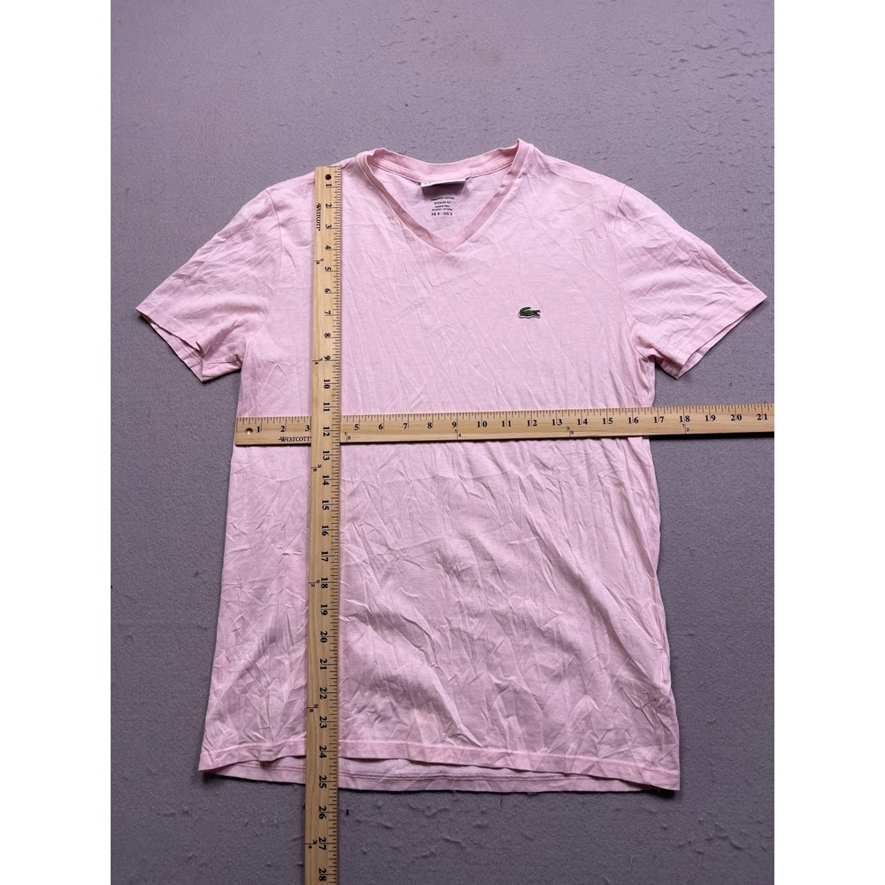 Lacoste T-Shirt Pima Cotton Pink FR 3 US Small Mens - Picture 5 of 7